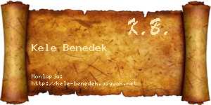 Kele Benedek névjegykártya