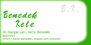 benedek kele business card